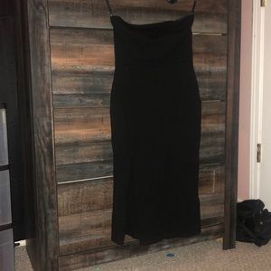 Black slit dress